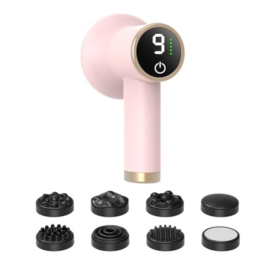 Aparato Masajeador Inalámbrico para Celulitis y Drenaje Linfático, Masajeador Portátil de 9 Velocidades con 8 Cabezales para Adelgazamiento y Tonificación de Piernas, Abdomen y Brazos, Rosa
