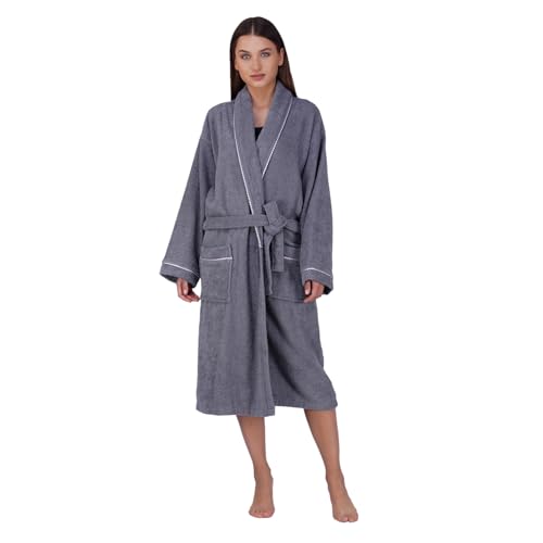 Image of Rangoli Sunshine 100% Cotton Bathrobes For Women, 500 GSM Free Size Bath Robe With Rope,Ultra-soft, Lightweight & Highly Absorbent Luxurious Bath Gown /Bath Robe