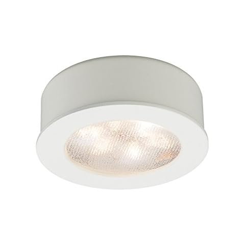 WAC Lighting HR-LED87-WT LED Round Button Lights, 3000K in White Finish Cover