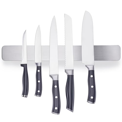 ENOKING 39.6cm Magnetleiste Messer, Edelstahl Messerhalter Magnetisch, Messerleiste Magnetisch mit Extra Starkem Magnet, Magnet Messerhalter für Messer und Küchenutensilien