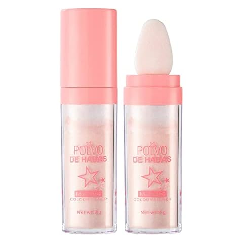 GL-Turelifes Hightlighter Stick Puff Fairy Stick Highlight Powder Glitter Loose Powder Brush Stick Contouring Powder Shimming Powder for Eyes, Face, Body Tiktok Makeup (#02 Pink) Cover