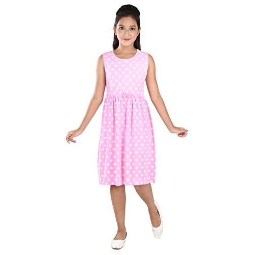 Image of Clothe Funn Cotton Girls Sleeveless Frock Knee-Length Casual Dress