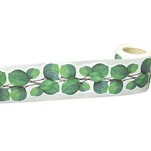 JJJZ Borda do quadro de avisos de folha, borda de folha verde para quadro de avisos, decoração de pa