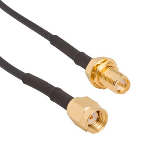 Amphenol, 095-902-537-006, RF/Coaxial Cable Assembly SMA RP Plug to SMA RP Bulkhead Jack RG174 50 ohm 6 152.4 mm