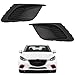 BXZ Front Bumper Cover Insert Fog Light Lamp Hole Covers Black Pair For 2014 2015 2016 Mazda 3 Textured