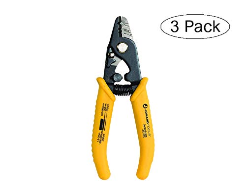 Jonard JIC-375 Three Hole Fiber Optic Stripper with TPR Handle, 6