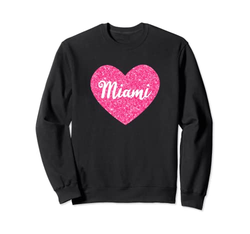 I Love Miami Florida USA Pink Heart Gift para mujeres y niñas Sudadera