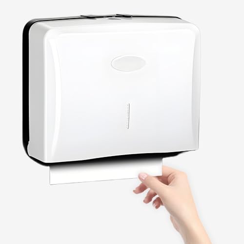 Dispensador de Toallas de Papel montado en la Pared, dispensador de Toallas de Papel de Mano Autoadhesivo, dispensador de Toallas de Mano Comercial Plegable en C para Cocina, baño, Hotel, Restaurante
