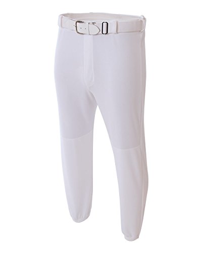 Double Play Polyester Baseball Pant Elastic Waist and Belt Loops S OPTIC WHITE