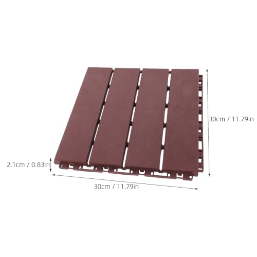 Baldosas de plástico marrones para jardín pack de 6 suelo entrelazado exterior 2