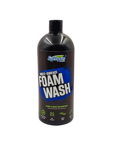 Image of SOFTSPUN Essentials 1 Liter Car & Bike Premium Liquid Shampoo | Extra Suds, Removes Tough Dirt & Grime| pH Neutral | Works with Bucket & Foam Cannon
