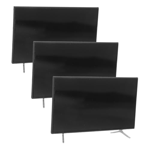 HONITANO 3個スケール ミニチュアテレビ ドールハウス用 シミュレーションテレビ模型 プレイハウス向け 小型家具アクセサリー リビングルーム