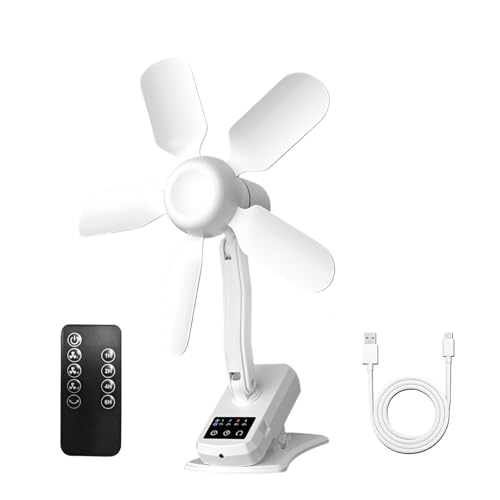 Ventilador de mesa recargable con clip ajustable para eliminar el calor en tu oficina 2