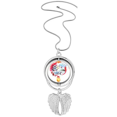 Collier ailes d'ange en porcelaine chinoise, bijou anti-allergie