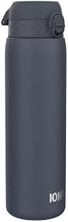 Ion8 1 Litre Stainless Steel Water Bottle, Leak Proof, Easy to Open, Secure Lock, Dishwasher Safe, Carry Handle, Hygienic Flip Cover, Easy Clean, Durable, Metal Water Bottle, 1200 ml/40 oz
