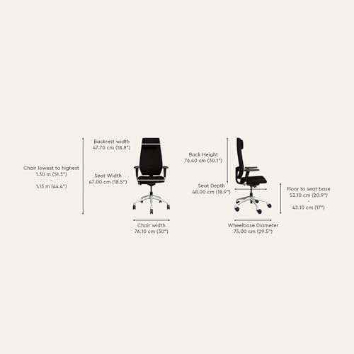 Image of Interio by Godrej Marvel Full Back Leatherette Executive Chair Black Ink