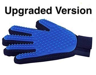Gentle Pet Grooming Glove Mitt [Edgy Trend]- Pet Hair Remover - De-shedding Brusher - Massage with Enhanced Five Finger Design - Perfect for Dog, Cat & Horse - Long & Short Fur - 1 Pack