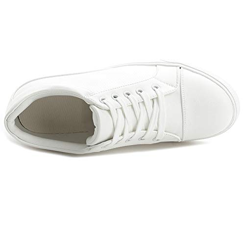 Image of ACE SHOCK Women Wedges Sneakers with Hidden Heel Ankle High Platform Walking Shoes Fashion Bride Wedding Shoes
