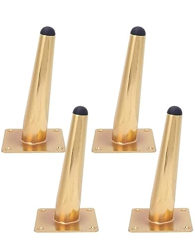 Image of Aakash Decor Sofa Leg Gold Finish 6 Inches (Set of 4) Metal Cone Shape Heavy Duty Sofa Legs for Home, Office Rustproof & Sturdy Sofa Paya with Mounting Screw | Furniture & Table Legs