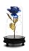 DOTKV Galaxy Rose 24k Gold Rose Glass Rose Flower Forever Rose on (Blue)