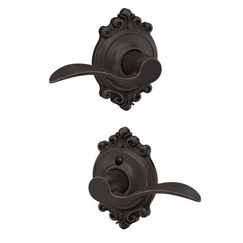 Image of SCHLAGE Brookshire Trim with Accent Hall and Closet Lever, Aged Bronze (F10 ACC 716 BRK)