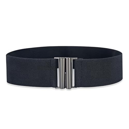 Black Elastic Cinch Belt Vintage Stretchy Waist Belt for Women Fashion
