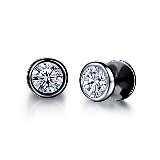 Kaytong Pendientes De Botón De Acero Quirúrgico Inoxidable Punk Negro Para Hombres Y Mujeres Pequeños Accesorios De Joyería De Oreja De Hip Hop Vintage Pendientes