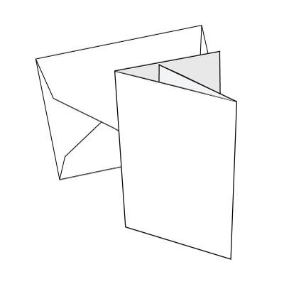 Cards 2 Fold A6 White - 10 Pk No aperture