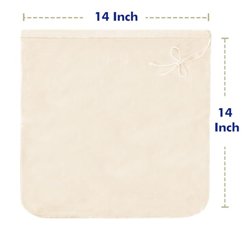 3 PCS Cheese Cloth Bag for Straining, 14x14 Inch Nut Milk Bags,100% Cotton Unbleached Muslin Cloth Strainer for Cooking, Baking, Juicing, Cheese Making