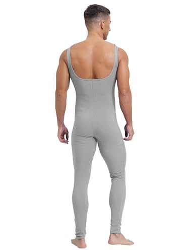 Catálogo de Ropa de Danza para Hombre Top 5. 43 iiniim Maillot Deportivo de Giminasia sin Mangaspara Hombre Mono Una Pieza de Danza con Pantalones Largas Leotardo de Ballet Bodysuit Yoga Body Ciclismo Natación L-3XL Gris claro...