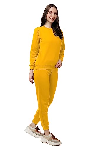 Image of Women's Full Sleeves Round Neck Winter wear Casual Fit Sweatshirt and Jogger Set Cotton Stretchable Comfort Fit and Warm for Cold Season for Everyday Winter Season Wear