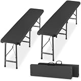 tectake® Lot 2 Bancs pliants de Camping 180cm, Charge Max...