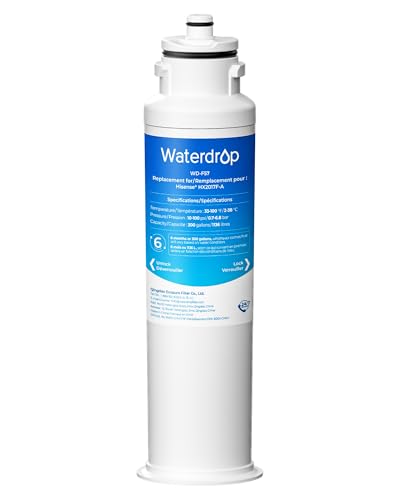 Waterdrop HX2017FR-A Refrigerator Water Filter Replacement for Hisense HX2017F-A HRF266N6CSE1 HRF266N6CSE HRF209N6CSE HRF254N6TSE HRF254N6DSE Twist-In Refrigerator Water Filter