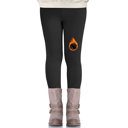 Nlieanuc Legging Polaire Fille Pantalon Thermique Enfant Doux et Confortables Leggings Collant Chaud Fille Taille 4-12 Ans