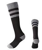 PONTAPES(ポンタぺス) スノーソックス ウォームソックス 吸湿速乾 POSX-112 ブラック×グレー ML(26-28cm) スノーボード スキー スノボ 靴下 ソックス 厚手 防寒 保温 消臭 メンズ レディース