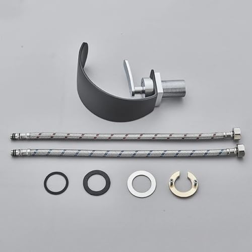 Grifo de latón negro LWX sin salpicaduras para lavabo de baño compacto 2