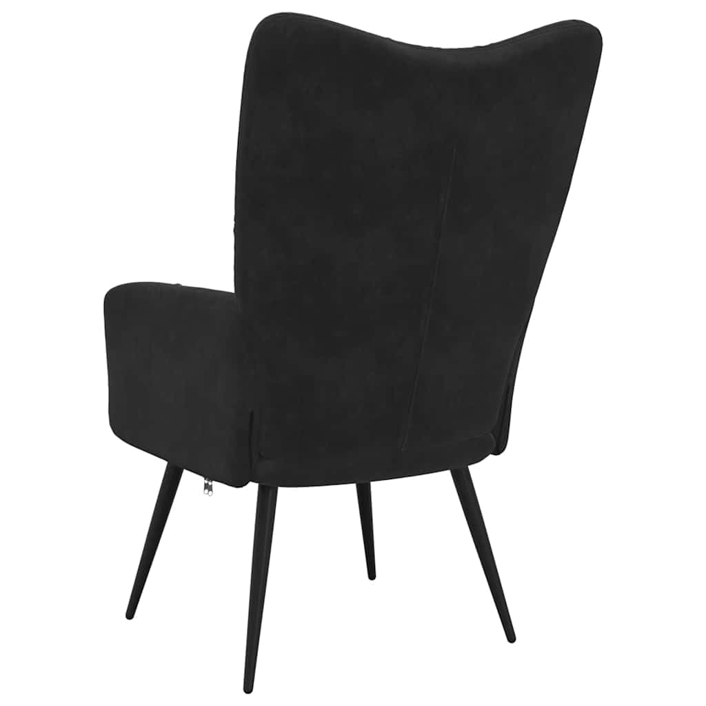 vidaXL Fotel, czarny, obity aksamitem