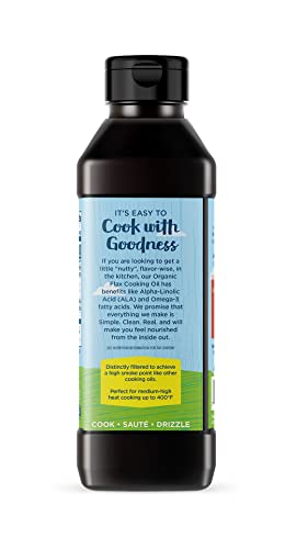 Carrington Farms Organic Flax Seed Cooking Oil – For Use in Medium to High Heat Cooking – Nutty Flavor – Rich in ALA and Omega-3 Fatty Acids - Thumbnail 2