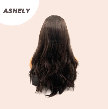 Miniatura 3 de ASHELY - Peluca rizada de color marrón oscuro, pelucas sin pegamento para mujer, pelucas de cabello largo sintético natural para uso diario (pelucas