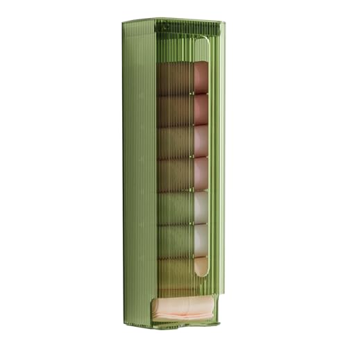 Wall Mounted Underwear Storage Box, Multipurpose Underwear Panties Socks Organizer Self for Bathroom Kitchen Garbage Bag (Transparent Green)