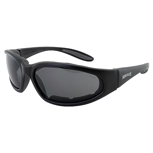 GVHPS1 Smoke Tint Motorcycle Glasses with Padded Frame & Bag