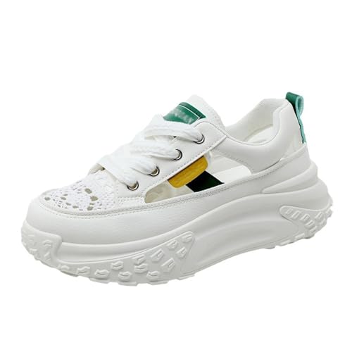 Women Chunky Platform Sneakers Breathable Cutout Walking Shoes Casual Summer Non Slip Soft Sole Sneakers