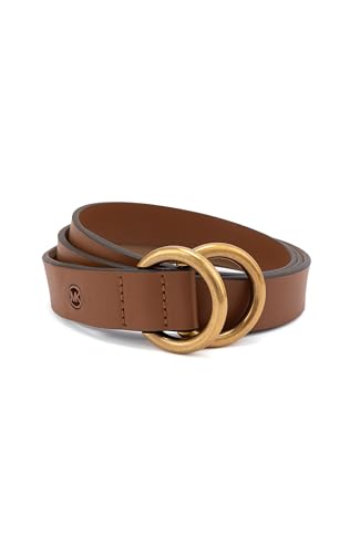 Michael Kors Womens 1 Inch Double Ring Leather Belt, Fashion Accessory for Everyday Wear - Main Image