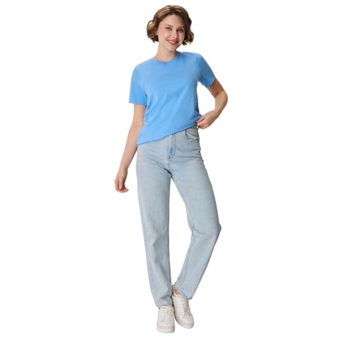 Image of Hanes Women's Perfect-T Crewneck T-Shirt, Lightweight Cotton Short Sleeve Tee for Women