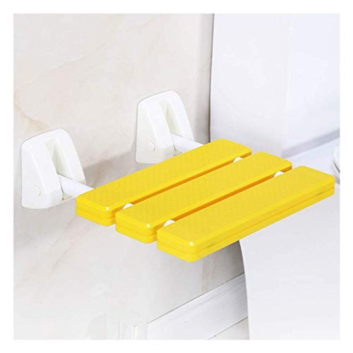 Tabouret de douche pliant jaune hyper sécurisé et confortable jusqu'à 130kg