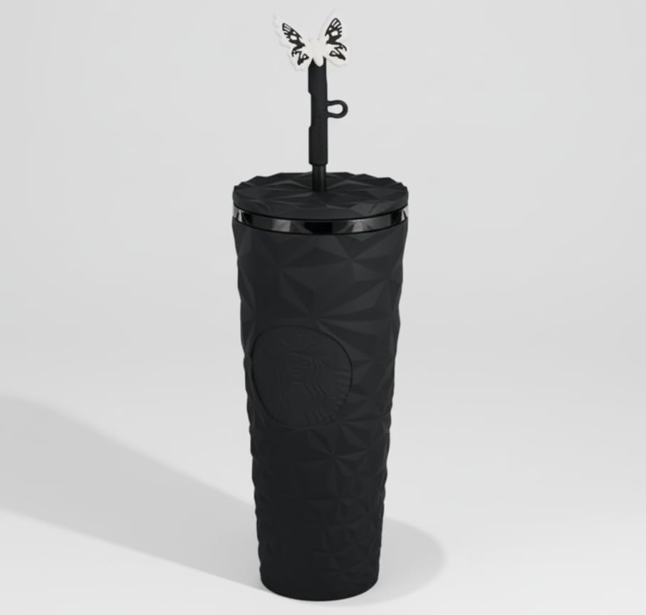 Starbucks Halloween 2025 Midnight Glow-in-the-Dark Cold Cup with Moth Straw  Topper 24 oz Reusable Tumbler : Amazon.ca: Home