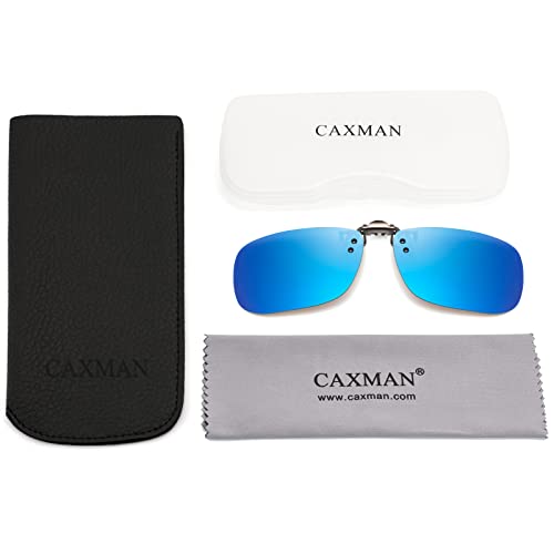 Image of CAXMAN Polarized Clip On Sunglasses Over Prescription Glasses for Men Women UV Protection