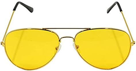 Unisex Yellow Color Lens Driving Aviator Sunglasses