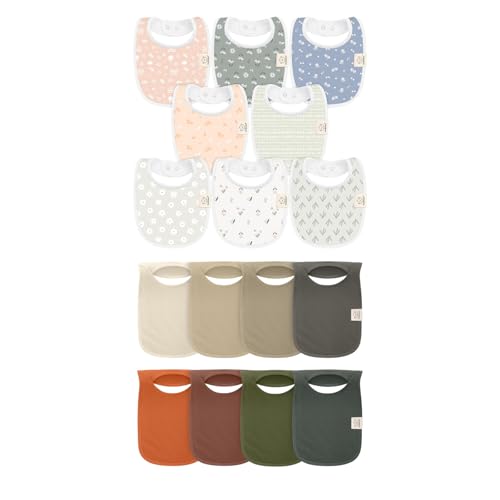 KeaBabies 8-Pack Baby Bibs for Girls & Boys and 8-Pack Baby Bibs for Boys, Girls - Teething Baby Bibs for Boy, Girl - Pull-on Bibs, Baby Bandana Bibs For Drooling And Teething