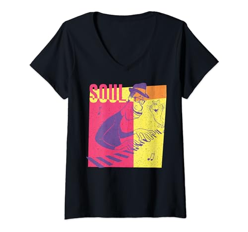 T-shirt Disney Soul Joe Gardner portrait coloré inspirant pour femme